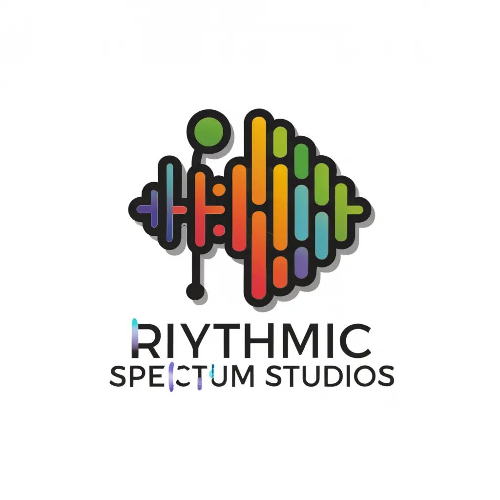 a logo design,with the text "RhythmicSpectrum Studios", main symbol:music,Moderate,clear background