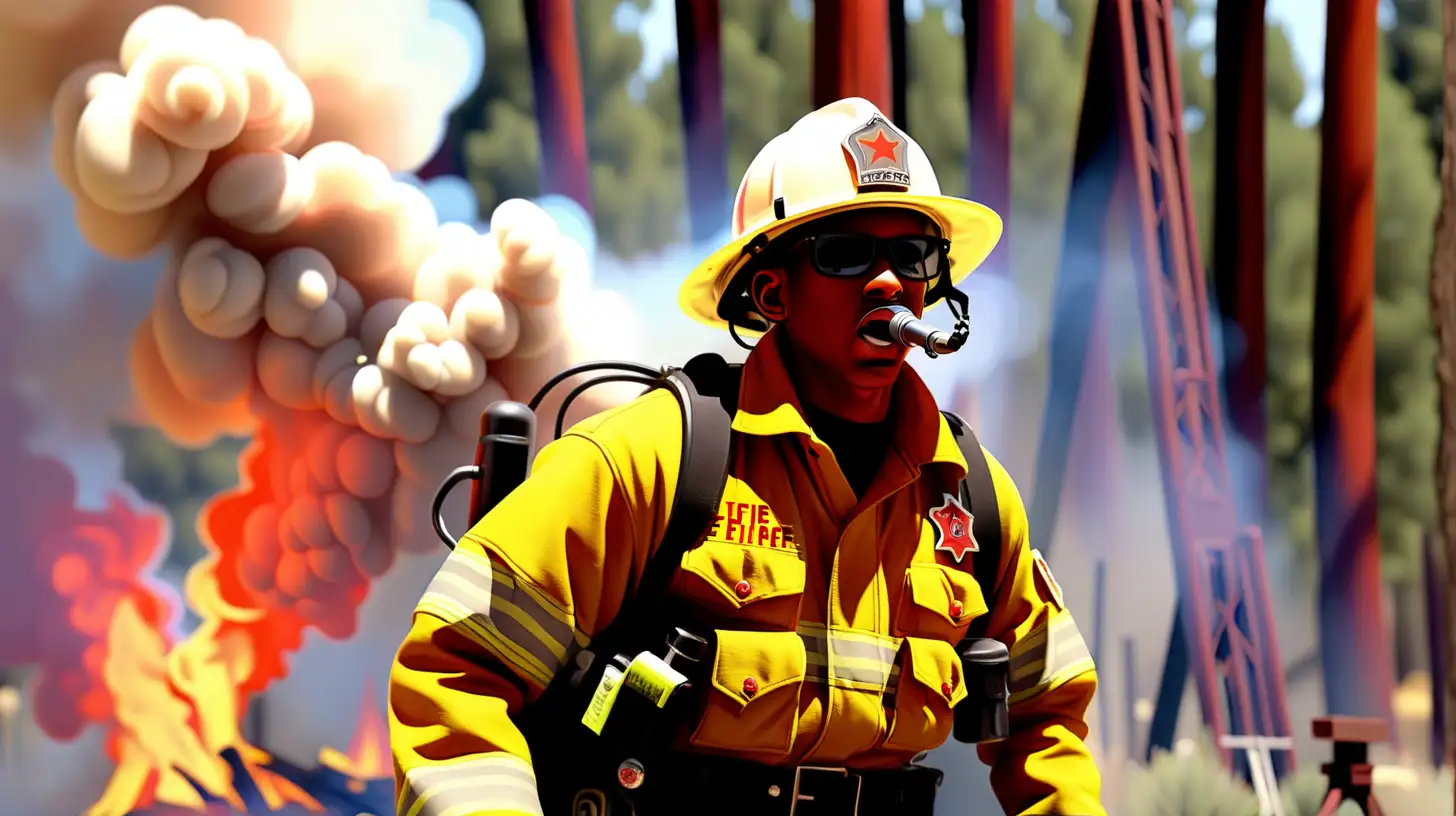 The rapper Enmen freestyling as a CAL FIRE firerighter.