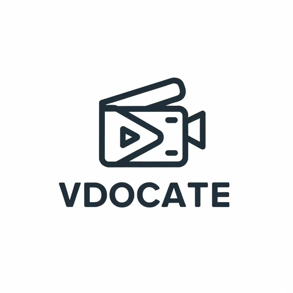 a logo design,with the text "VDOCATE", main symbol:Video+Education,Moderate,clear background