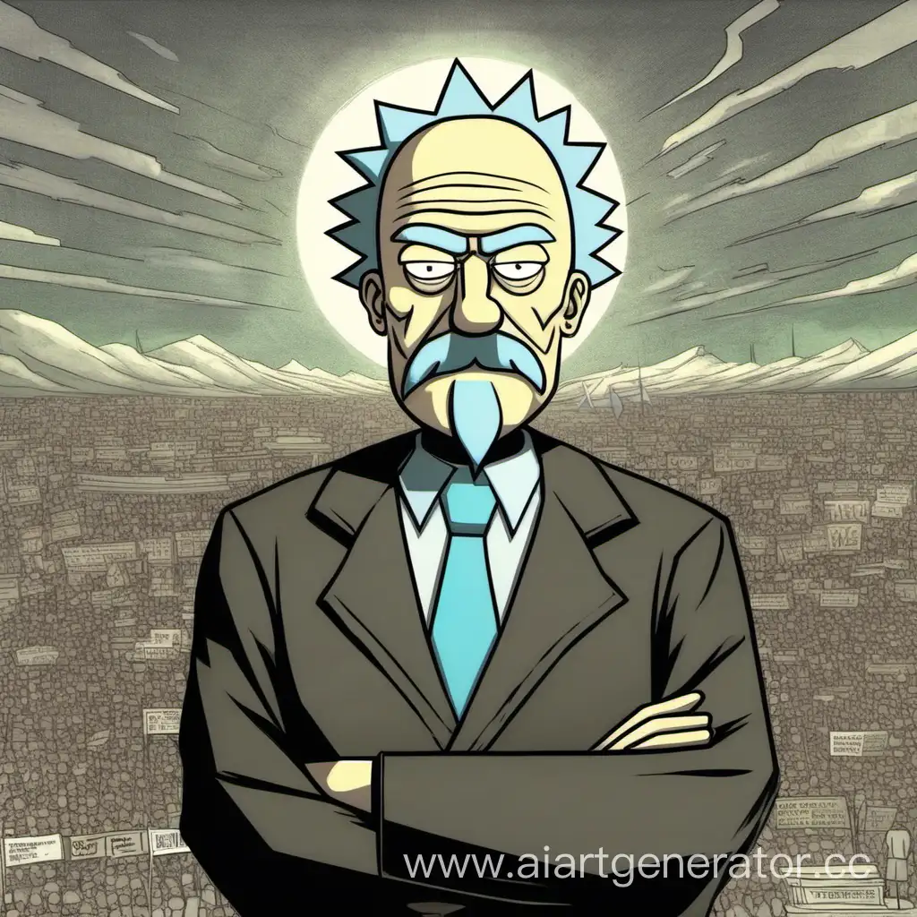 Rick-Sanchez-Contemplating-Lenin-Statue