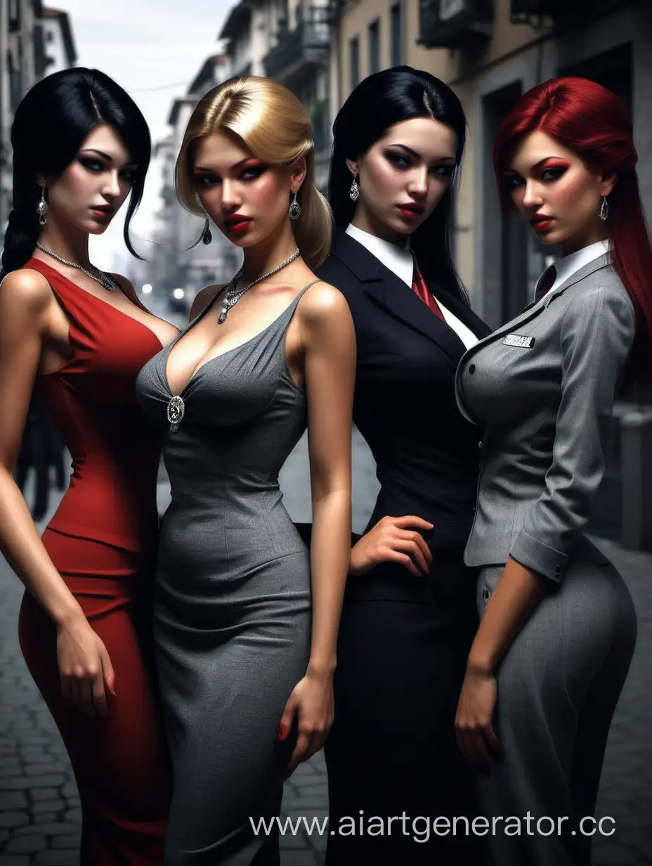 Elegant-Mafia-Women-in-European-Setting