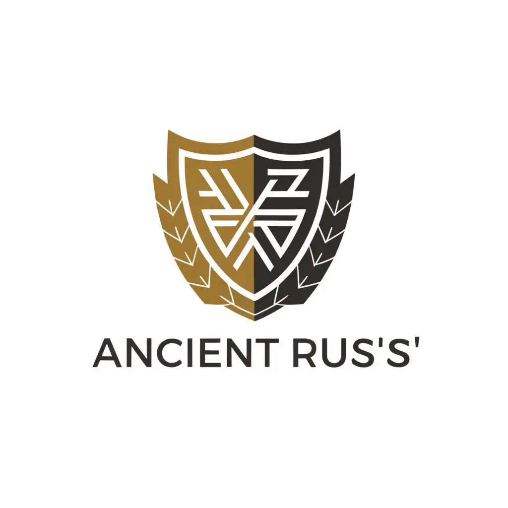 a logo design,with the text "Ancient Rus'", main symbol:Shield of ancient Rus',Moderate,be used in Religious industry,clear background