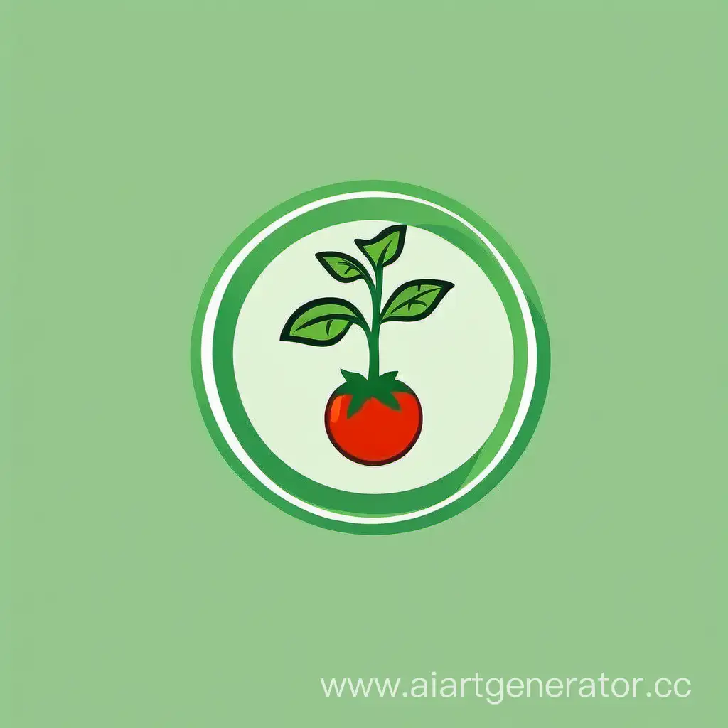 Векторный Минималистичный логотип для проекта по созданию питательной среды для проращивания семян томатов в чашке Петри