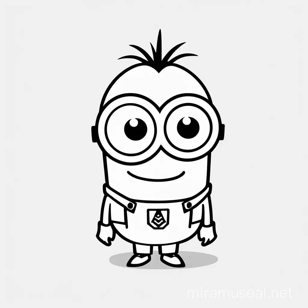 Cute Bob from Despicable Me Minimalist Vector Art Illustration