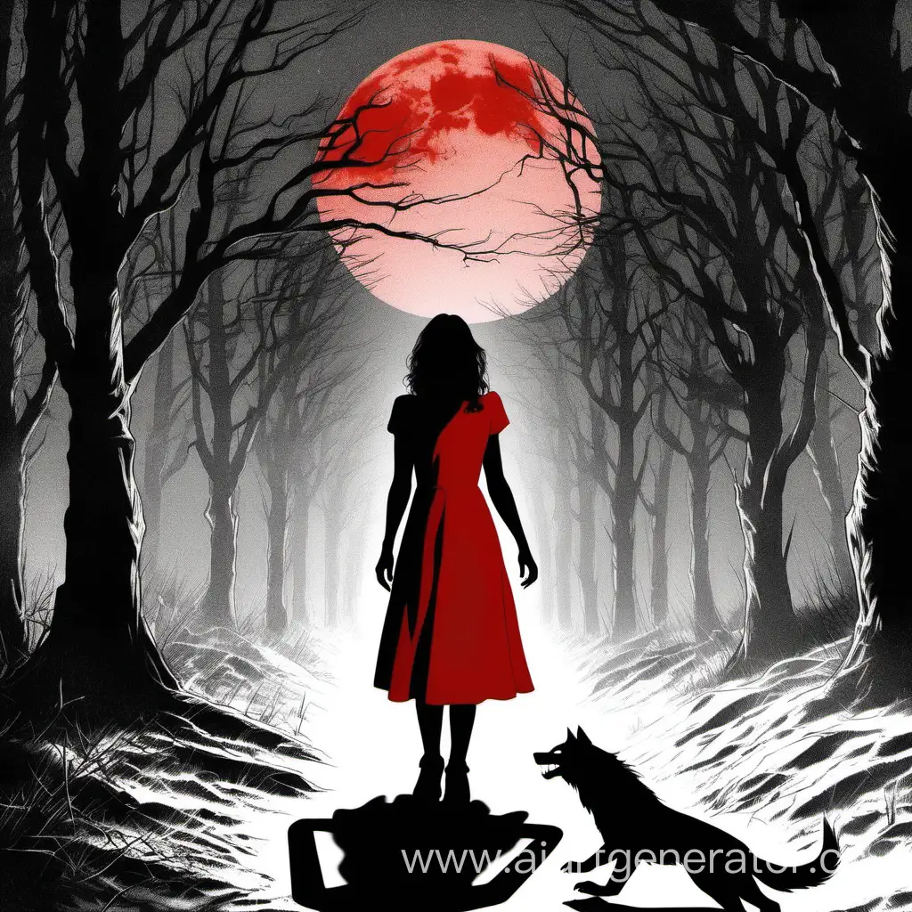 Girl-in-Red-Dress-with-Werewolf-Shadow