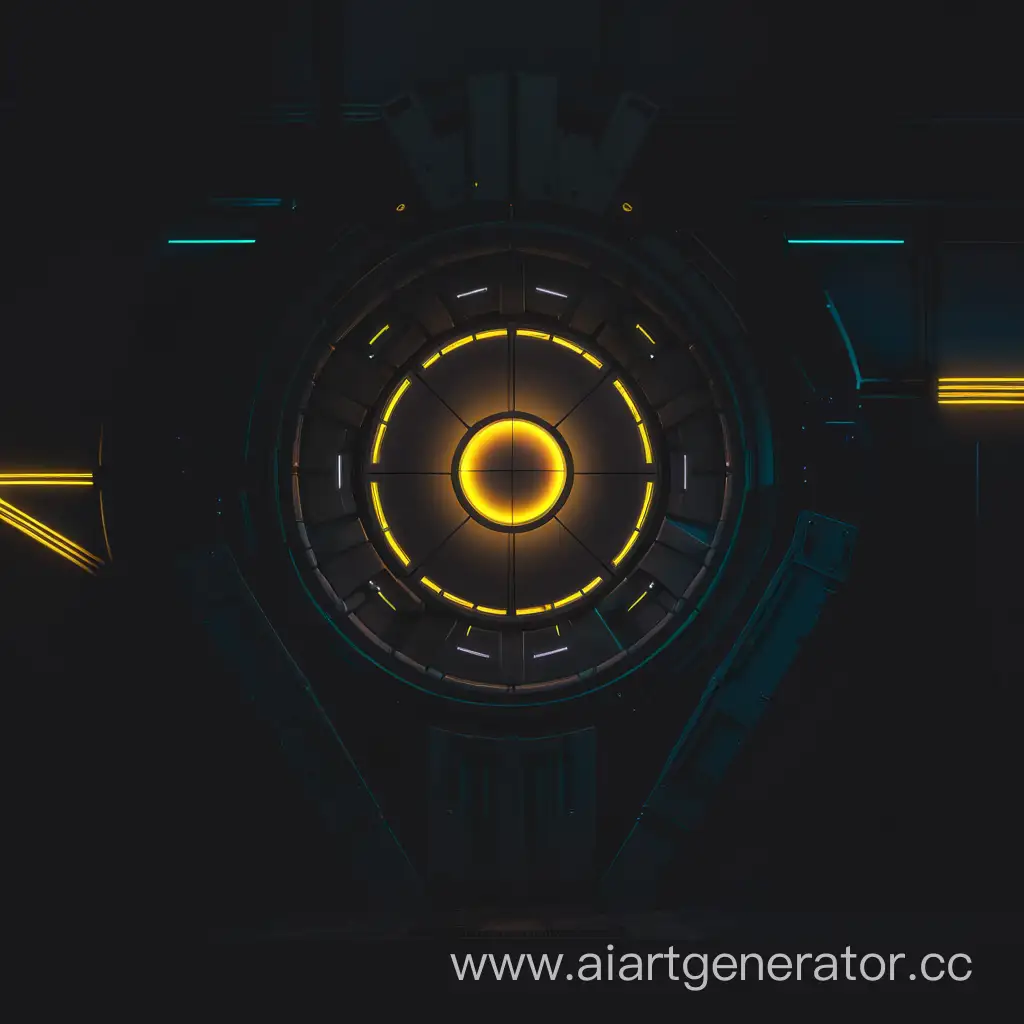 Futuristic-Cyberpunk-Circular-Panel-with-Neon-Lights