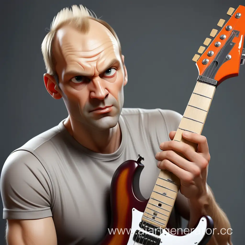 Blond-Russian-Basketball-Player-Jamming-on-Electric-Guitar