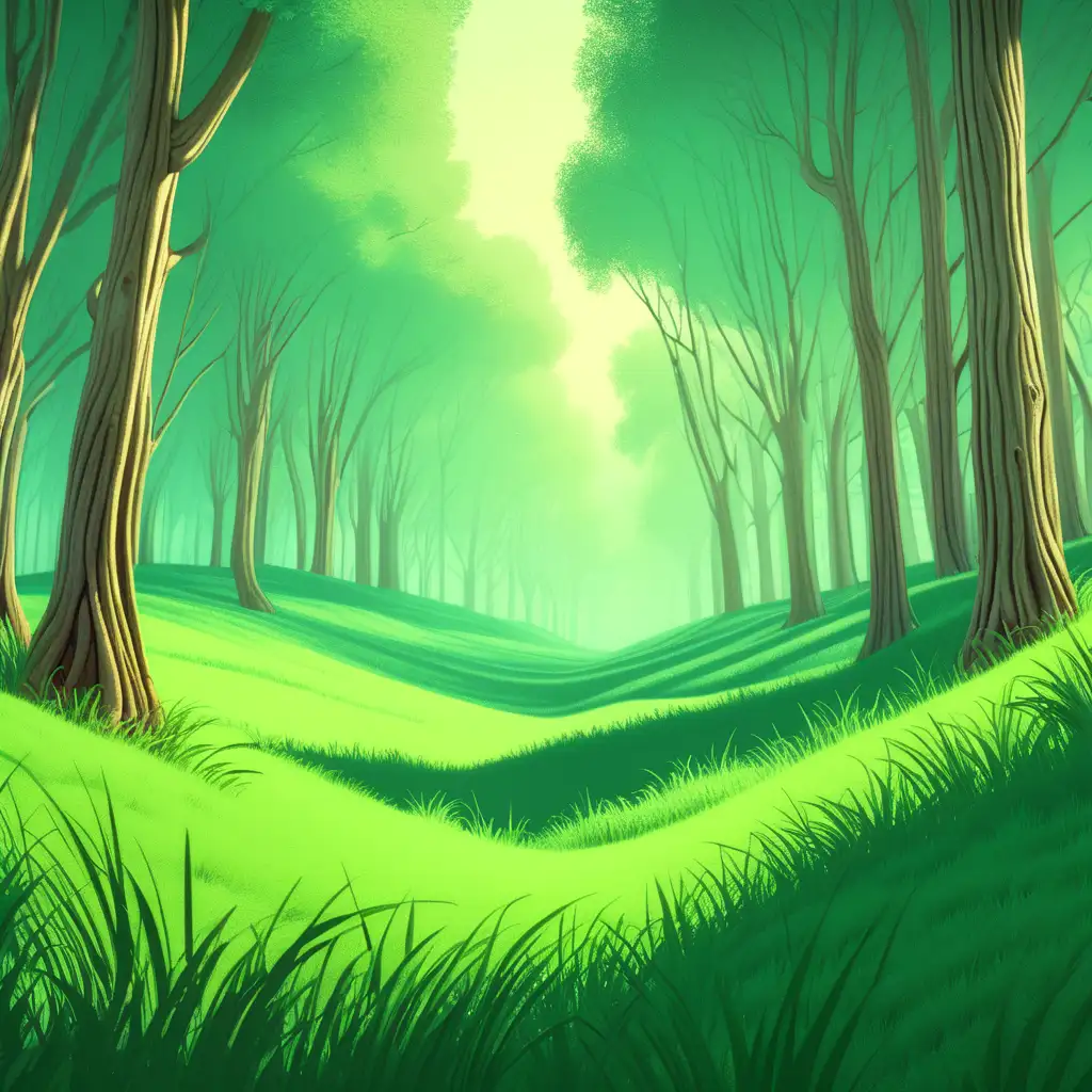 grassy forest in digital art style