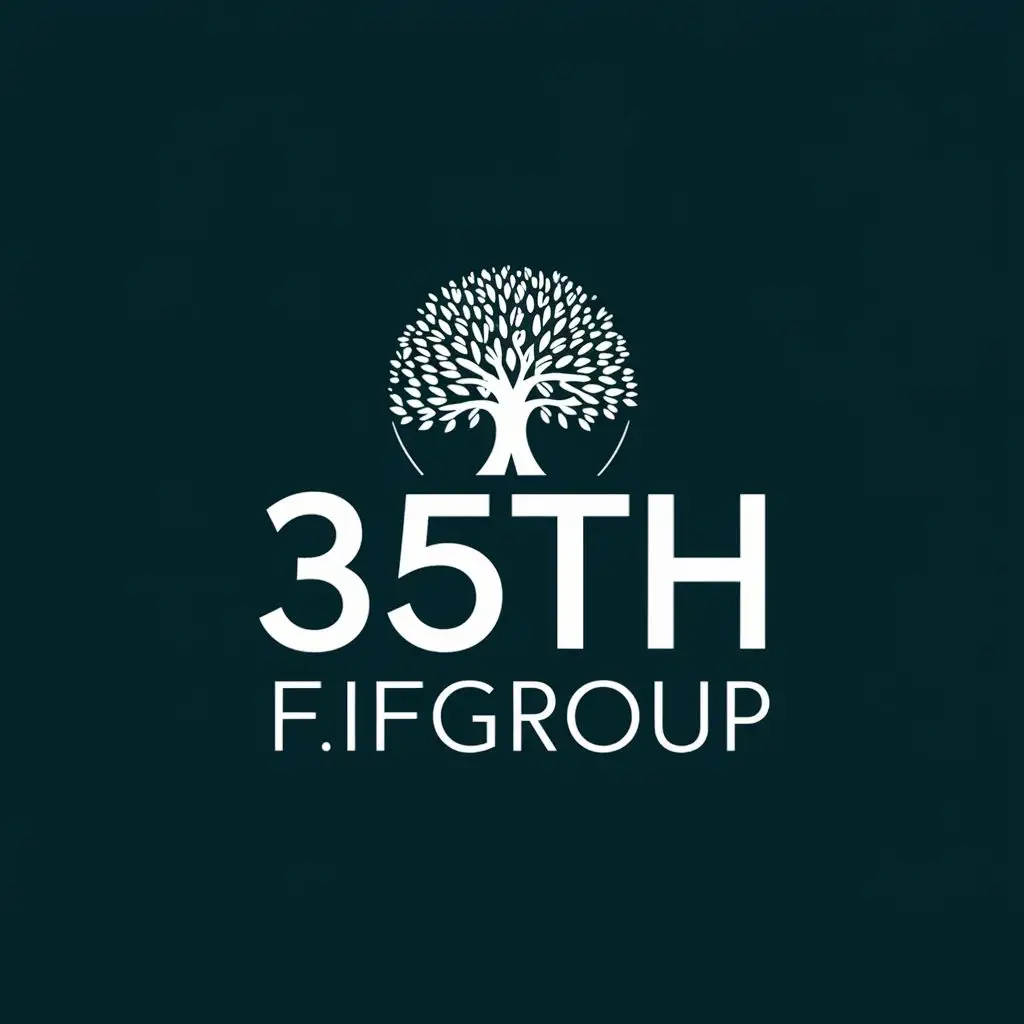 logo, 35th with fertile tree, with the text "35th fifgroup", typography, be used in Finance industry