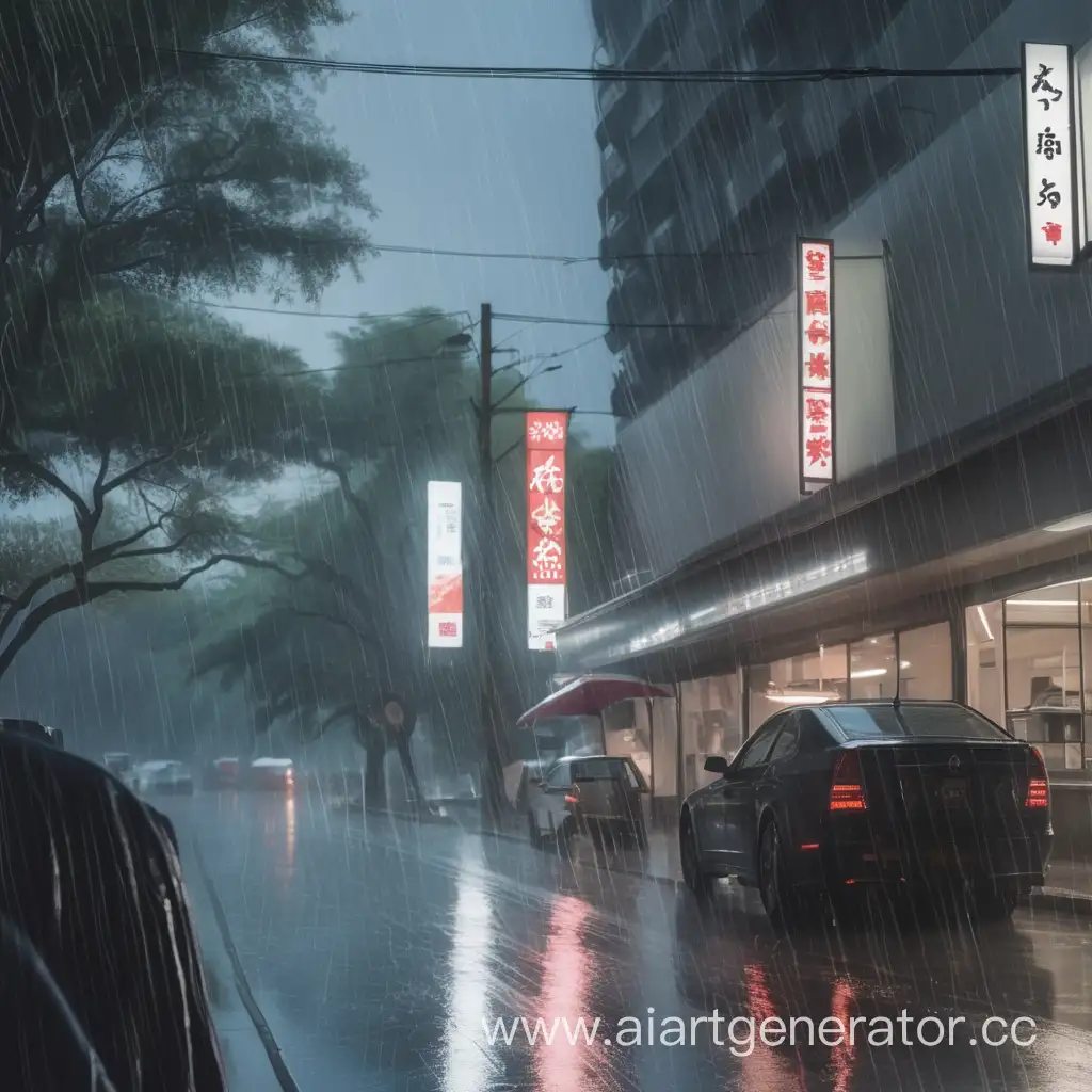 Glistening-Raindrops-on-City-Skylines-Urban-Serenity-in-a-Rainy-Evening