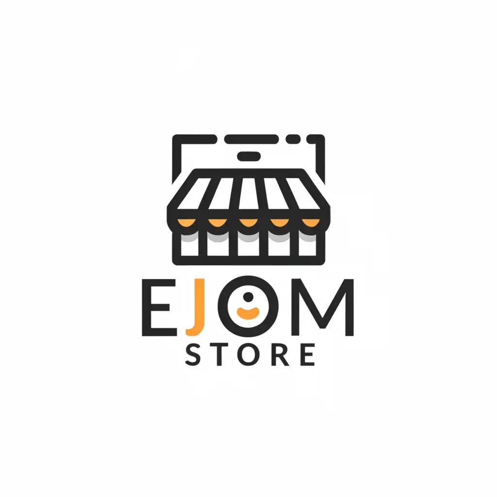 a logo design,with the text 'ejom store', main symbol:store,Moderate, be used in Retail industry, clear background