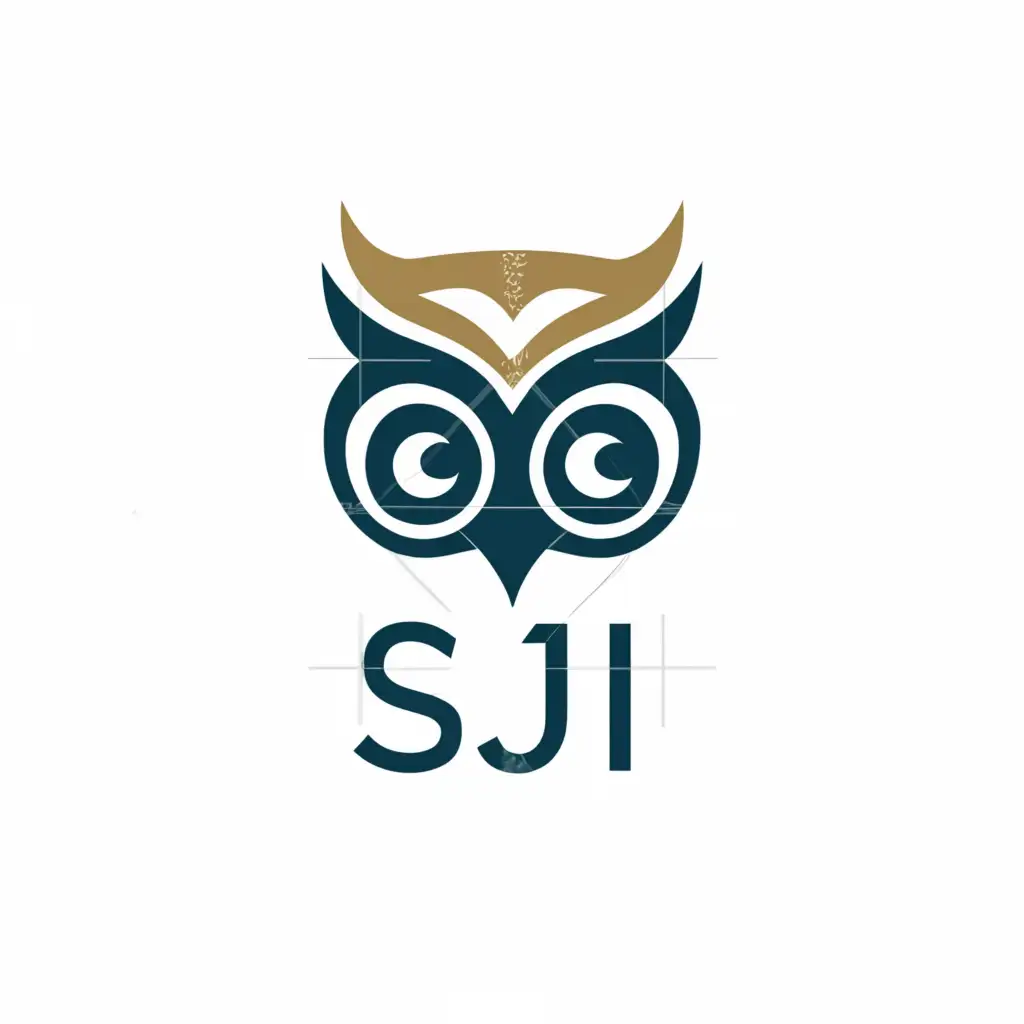 a logo design,with the text "SJI", main symbol:owl,complex,be used in Education industry,clear background