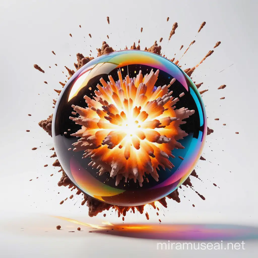 Colorful Explosion Bubble on White Background
