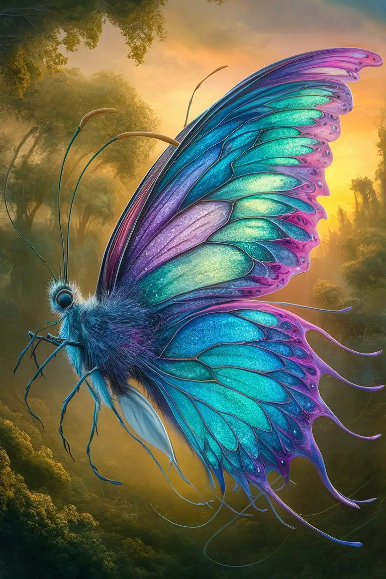 The most beautiful butterfly,colourful,realistic,fantasy art,detailed