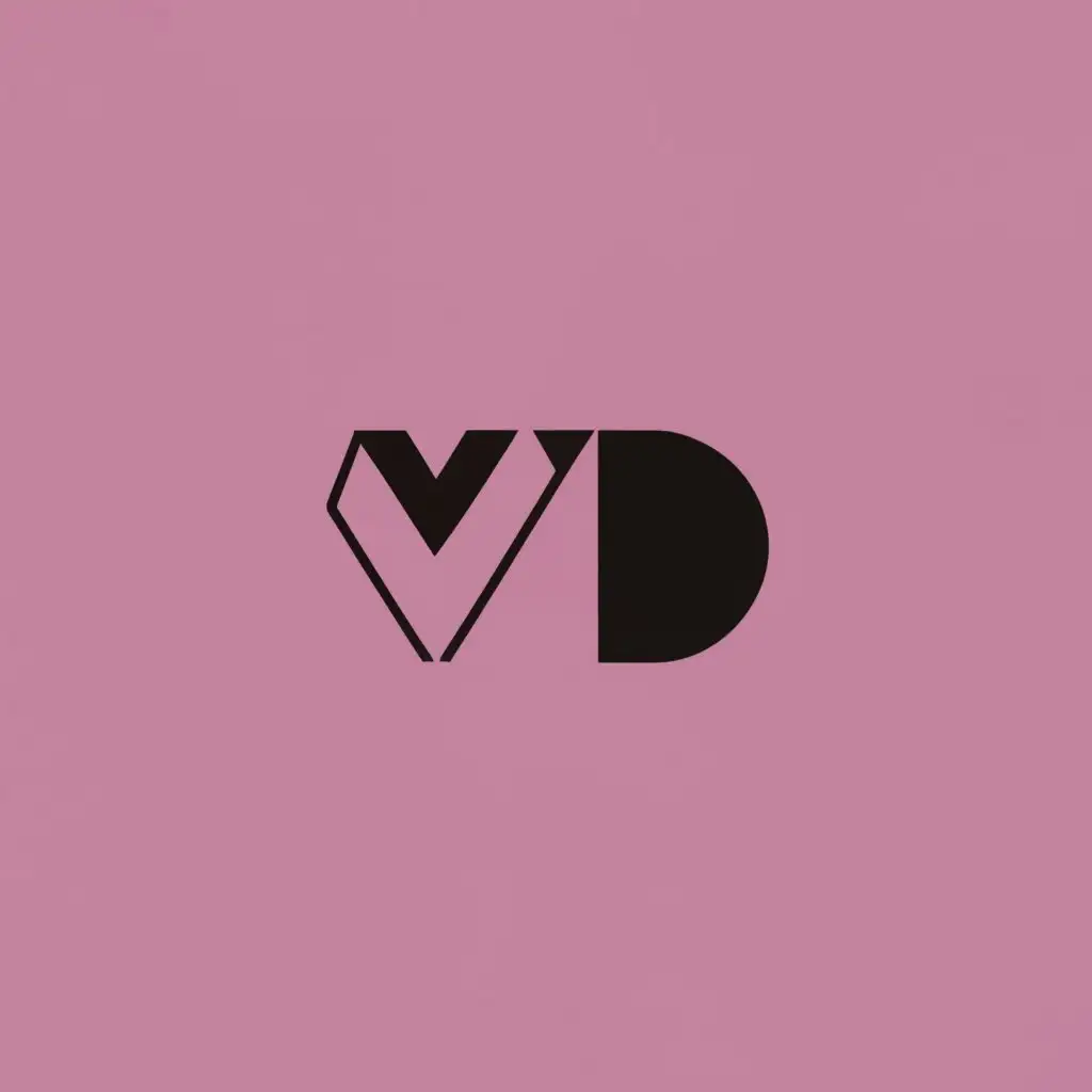 logo, geometric shape, with the text "VD", typography