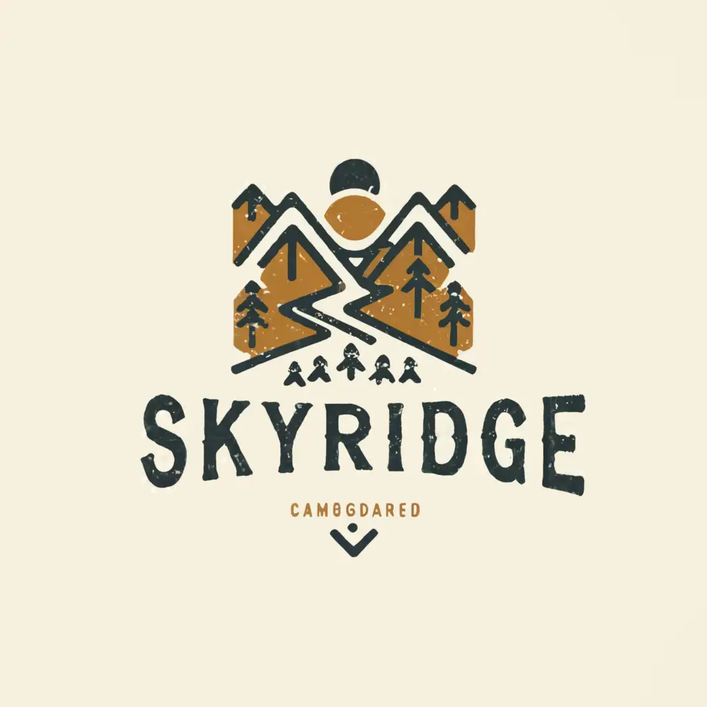 a logo design,with the text "skyridge", main symbol:trail campground,Moderate,be used in Construction industry,clear background