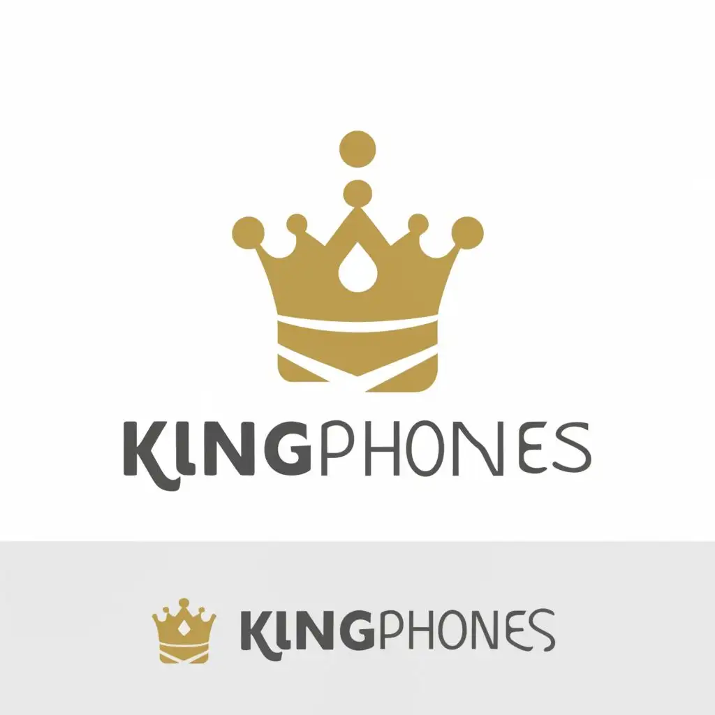 a logo design,with the text "King Phones", main symbol:Crown or phone,Minimalistic,clear background