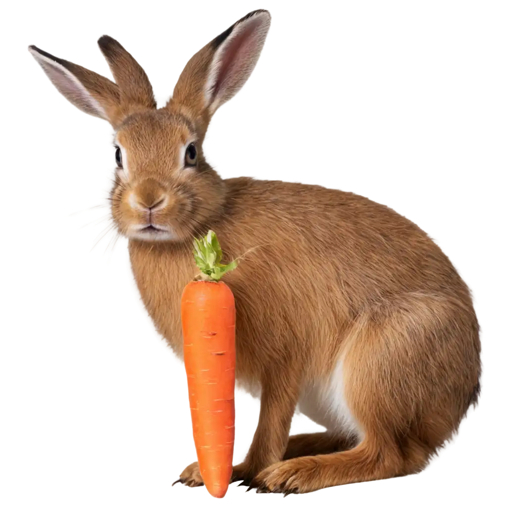 a jolly hare nibbling on a carrot