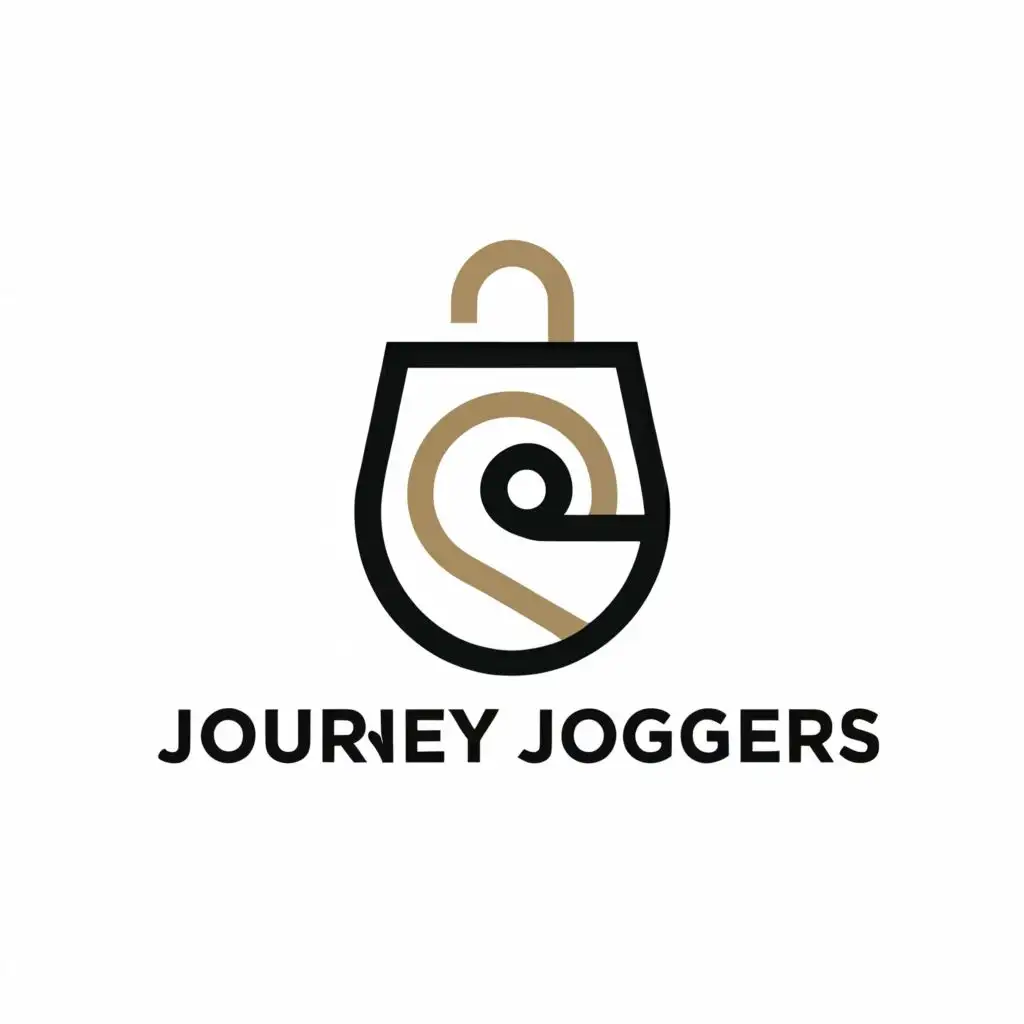 a logo design,with the text "Journey joggers", main symbol:Handbags ,Minimalistic,clear background