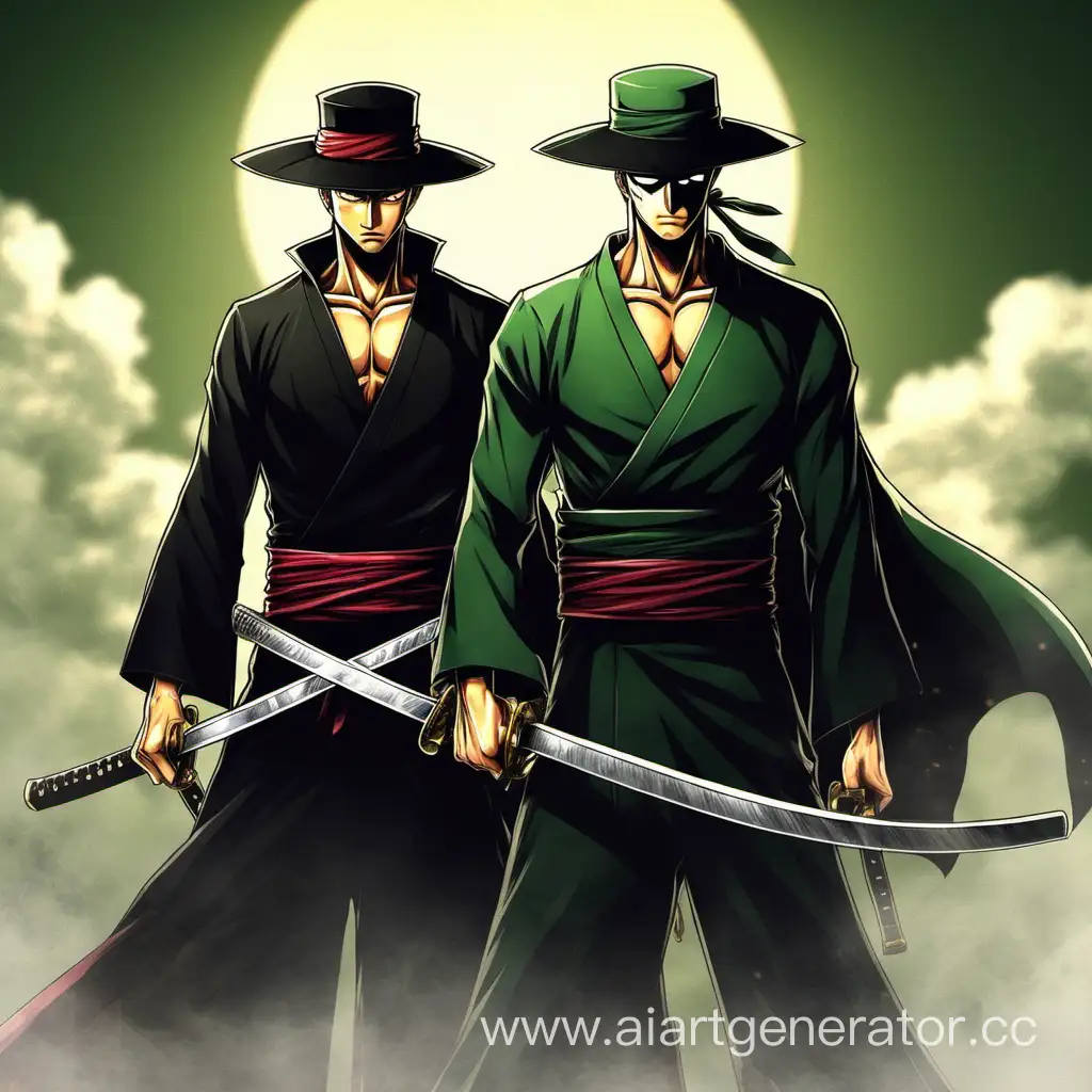 Roronoa-Zoro-and-Zorro-Epic-Dual-Swordsmen-Confrontation