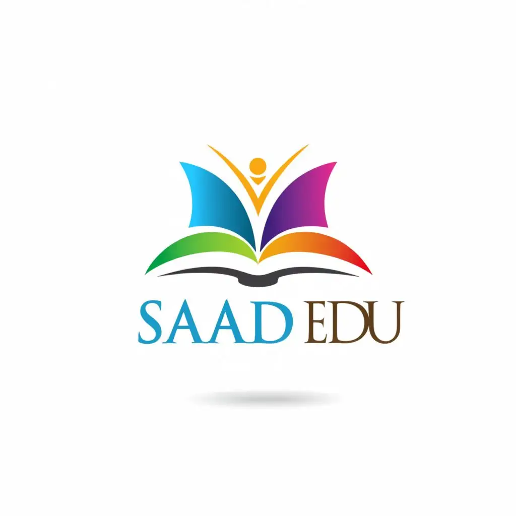 logo, book, creative, with the text "Saad EDU", typography, be used in Education industry