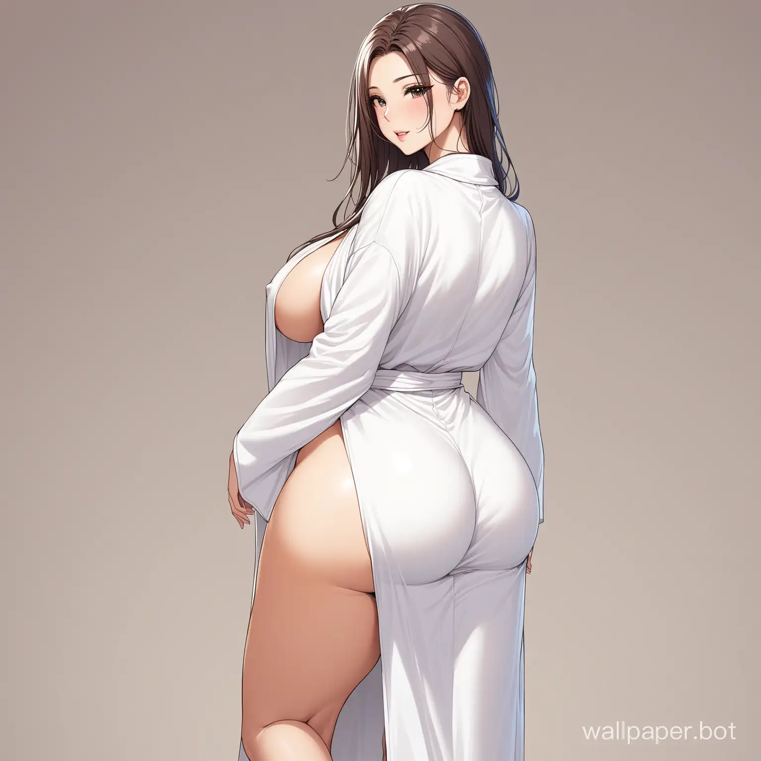 Sensuous-Woman-in-Elegant-White-Robe-with-Curvaceous-Figure