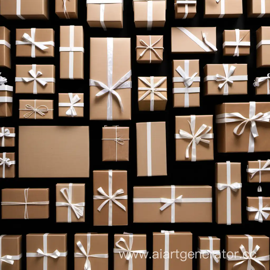 many gifts in cardboard packaging
