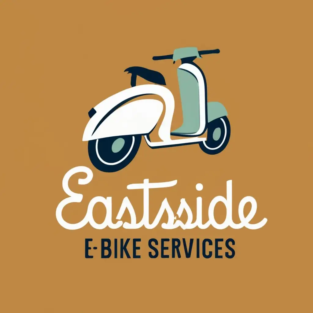 logo, e-scooter, with the text "EastSide E-bike services", typography, be used in Automotive industry