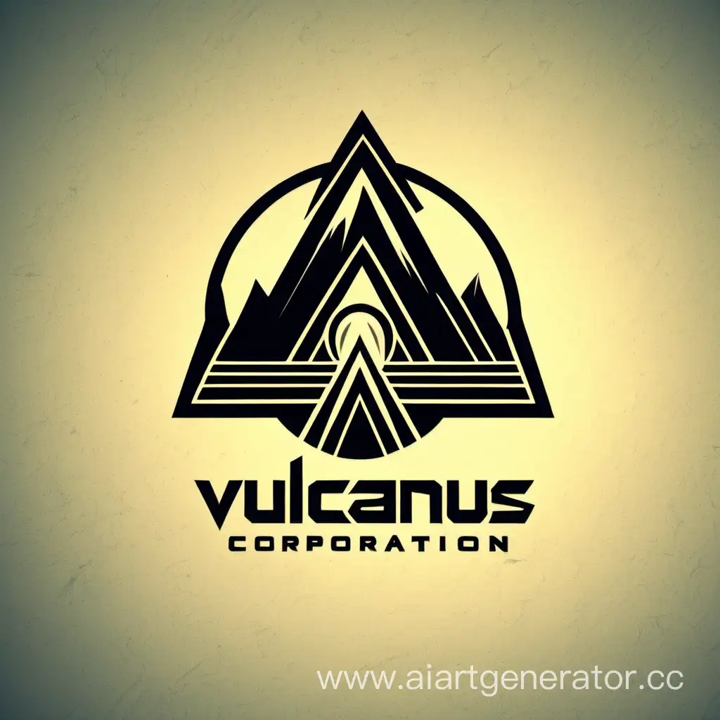 Futuristic-Volcano-Logo-Vulcanus-Corporation-Cyberpunk-Design