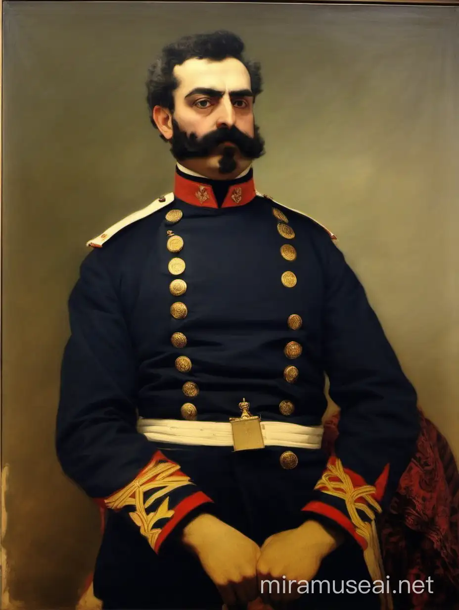 Pachis Charalambos (1844 - 1891) 
Portrait of the Lieutenant Colonel Vlachopoulos, 1881
Oil on canvas, 64 x 51 cm
Donated by Karolos and Lili Arlioti