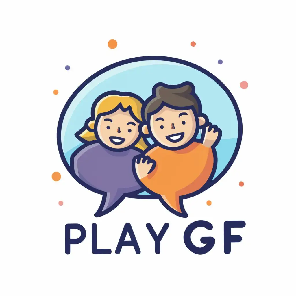 LOGO-Design-for-PlayGF-Chat-Room-for-Girls-Boys-with-Clear-Background