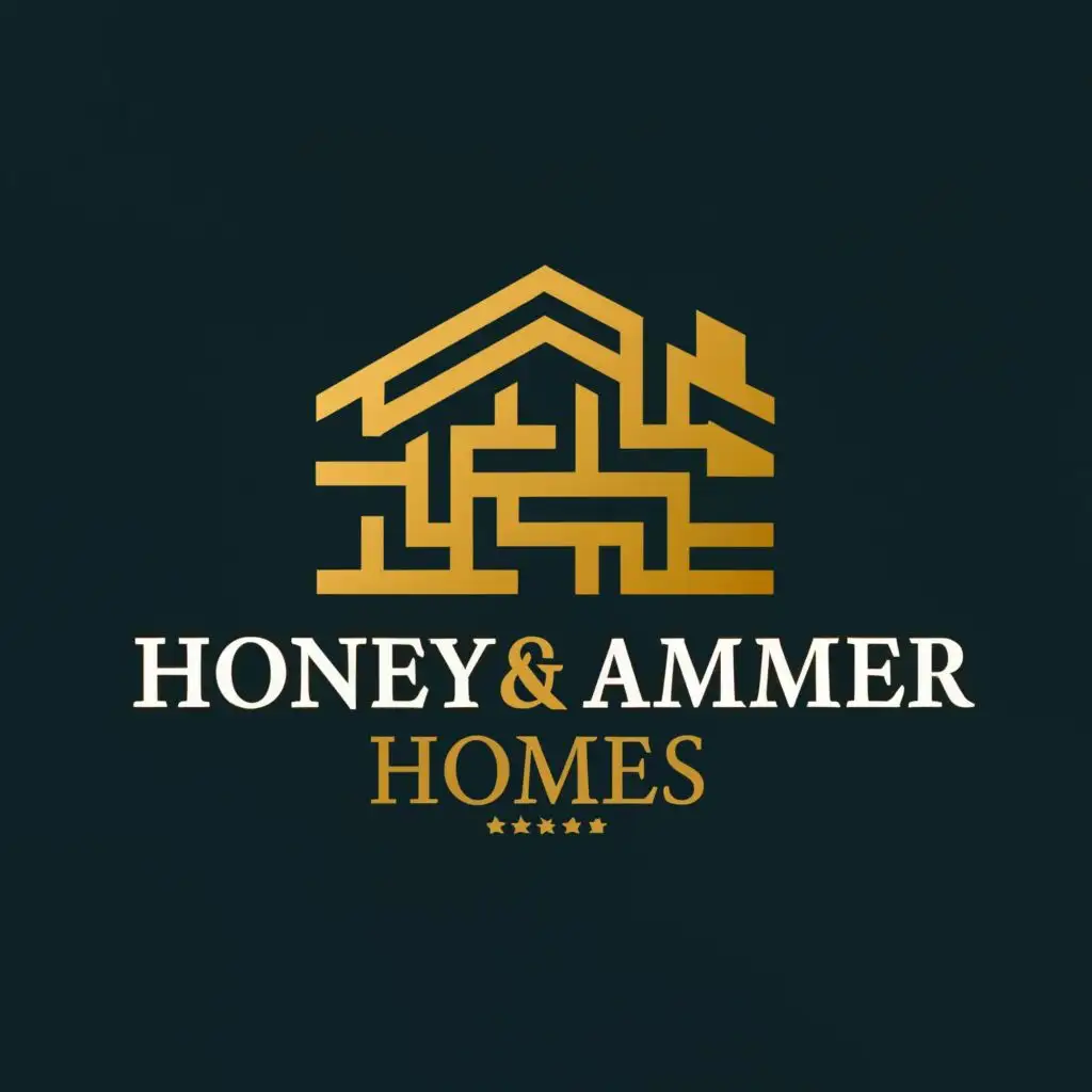 logo, property rental, refurbishment and interior design company, with the text "Honey & Hammer Homes", typography, be used in Real Estate industry