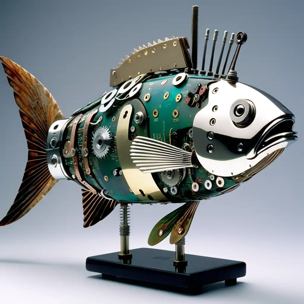 Upcycled Engine Parts Fish Sculpture Creative Recycled Artwork