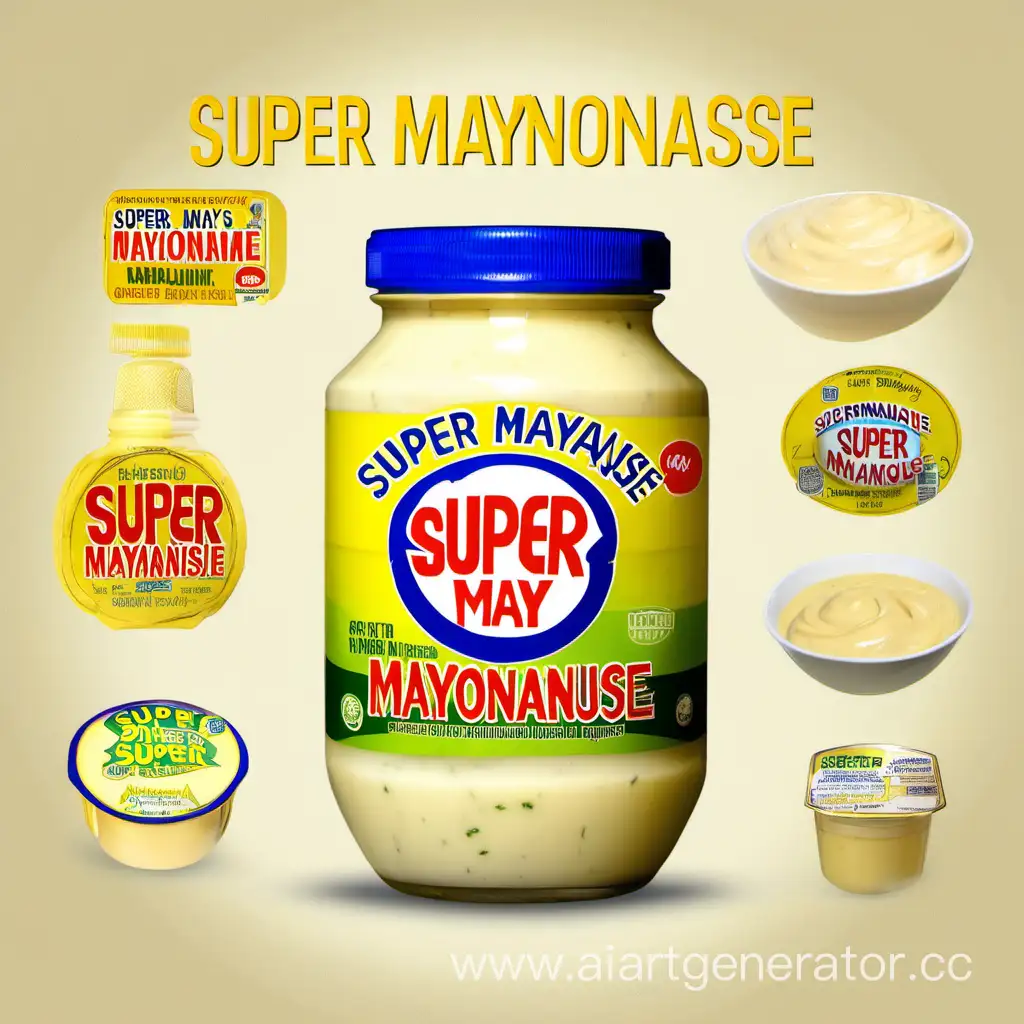 Colorful-Super-Mayo-Bottles-on-Grocery-Store-Shelves