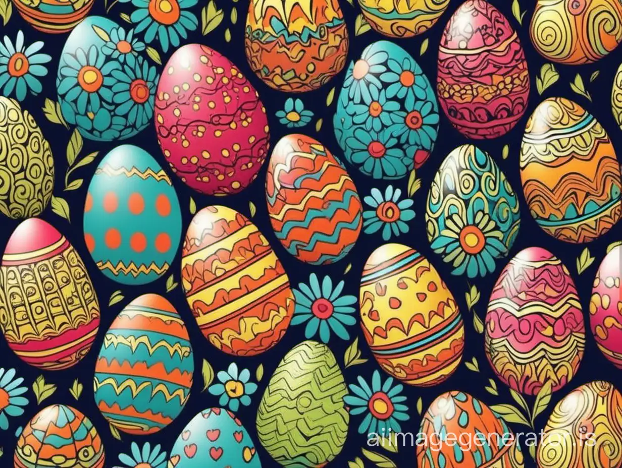 vector bright seamless pattern with Easter egg