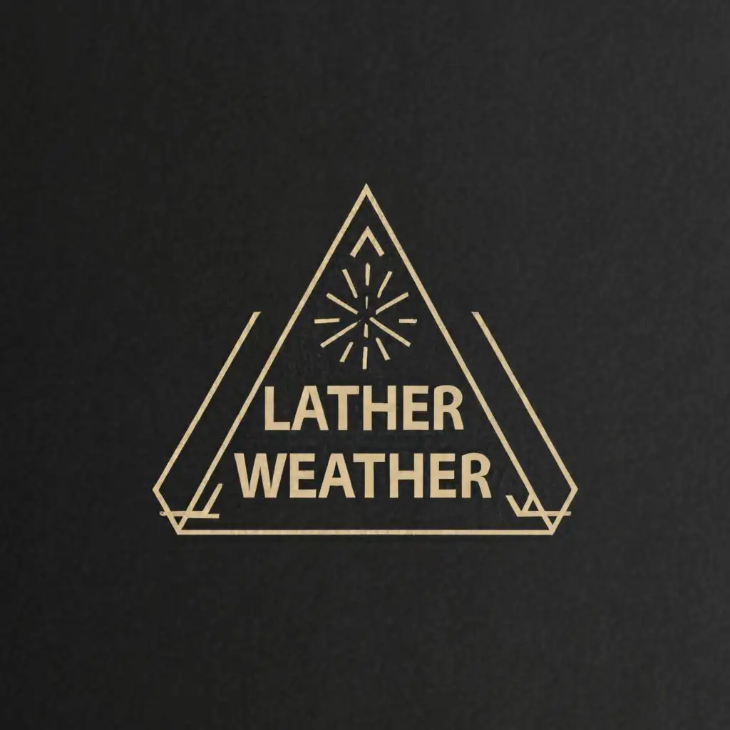 logo, TRIANGLE, with the text "LEATHER WEATHER", typography