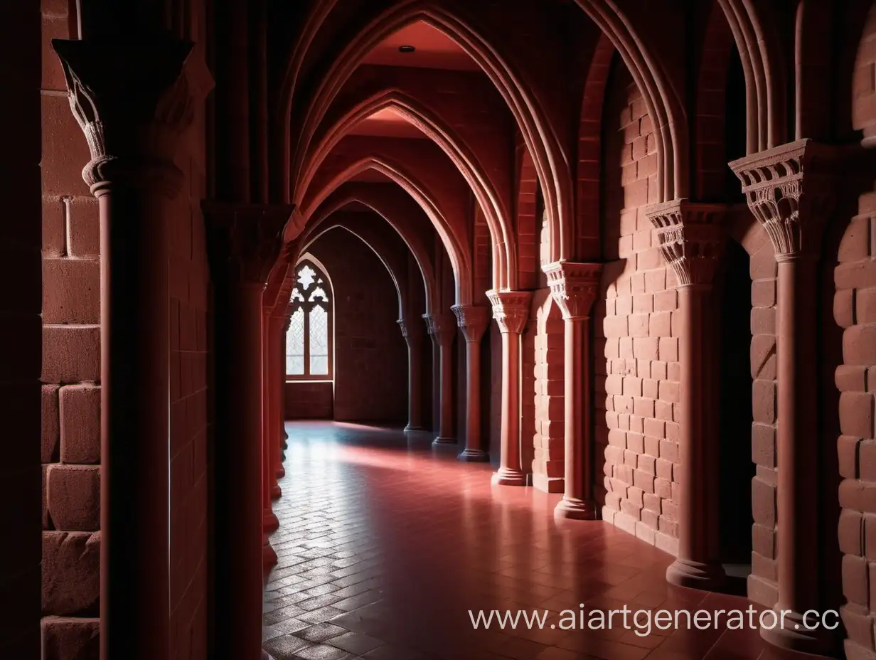 Dark-Red-Stone-Castle-Corridor-Animated-Gothic-Archway