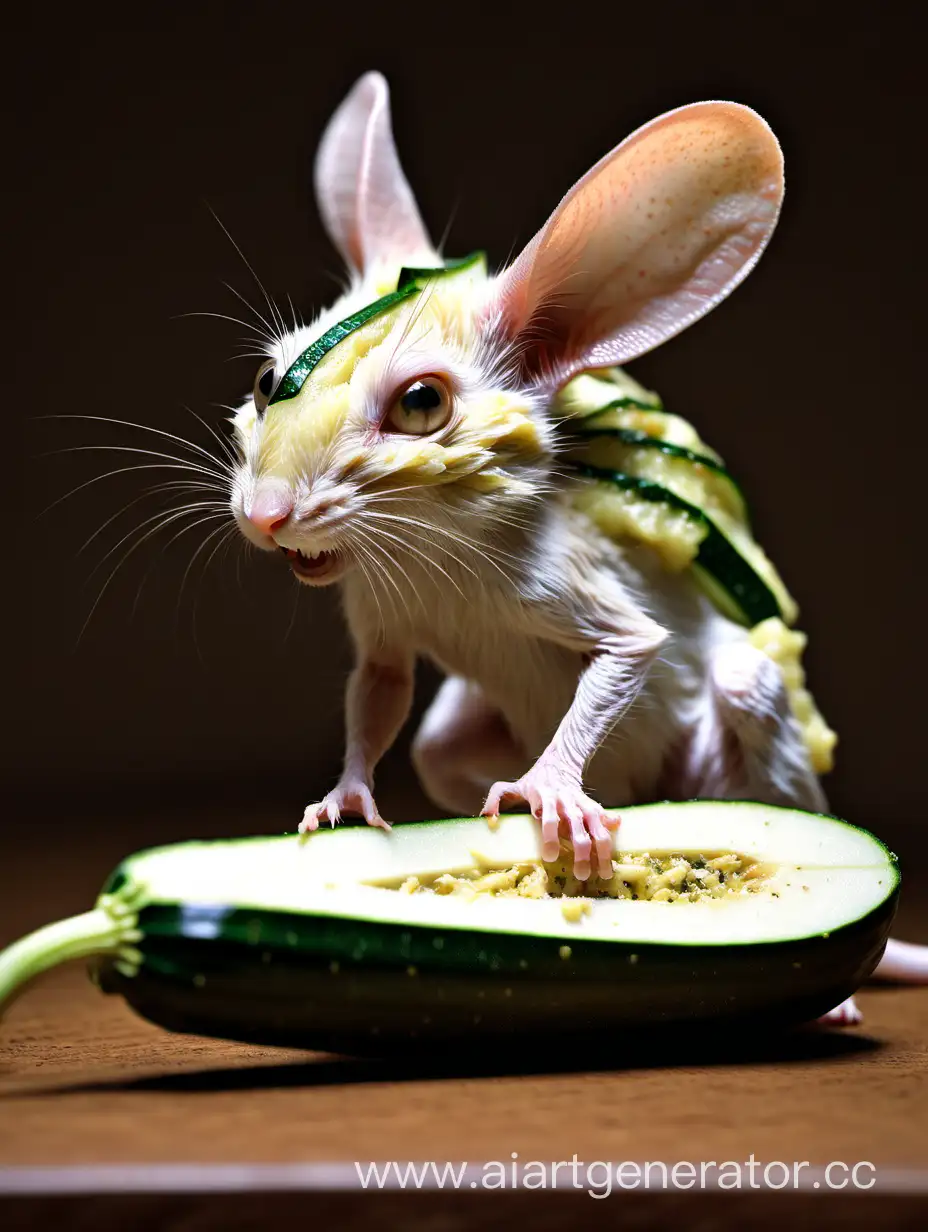Adorable-Jerboa-with-Zucchini-Playful-Animal-Interaction-in-Natural-Setting