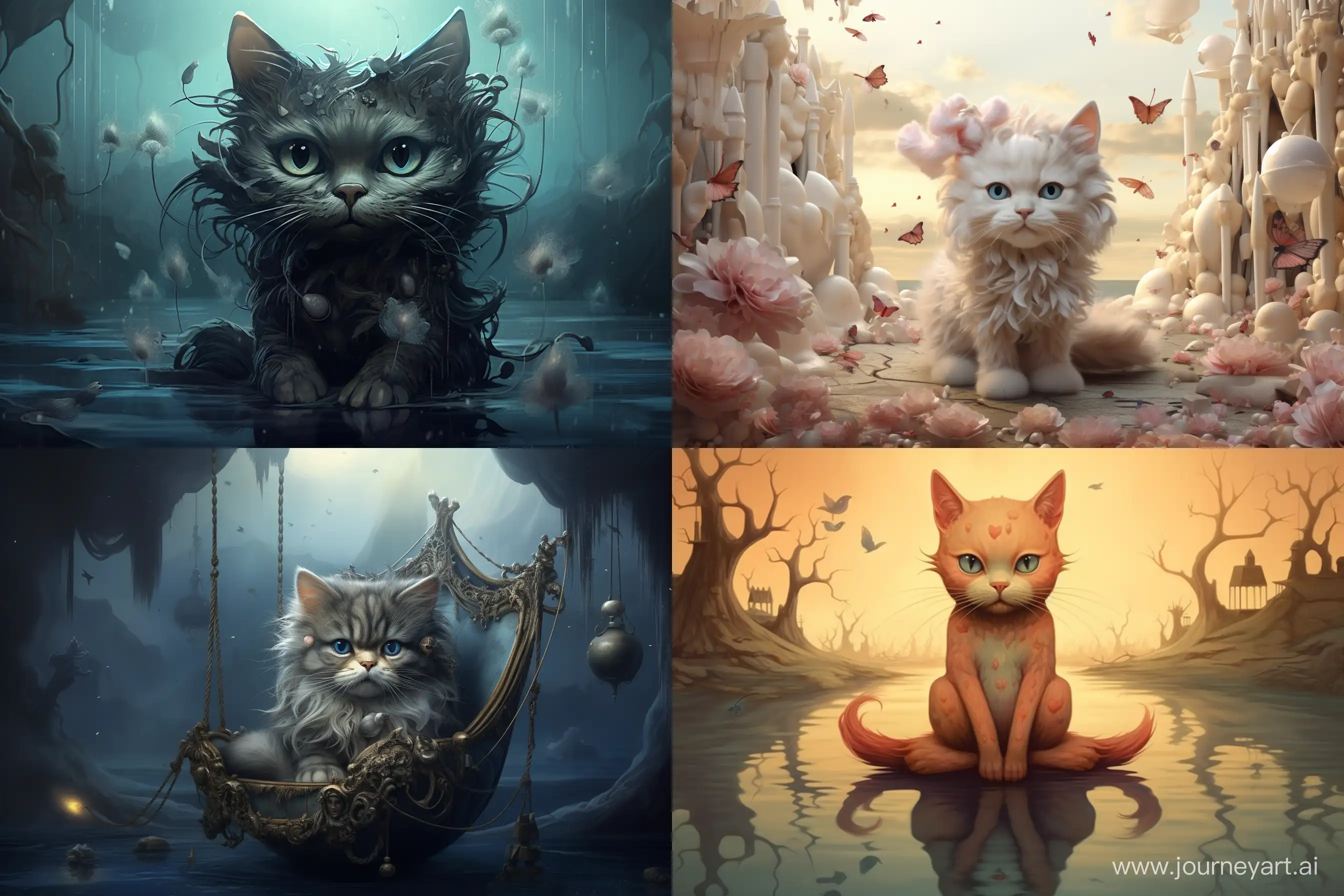 Dreamlike-Surreal-Kitten-Illustration-with-Unexpected-Elements