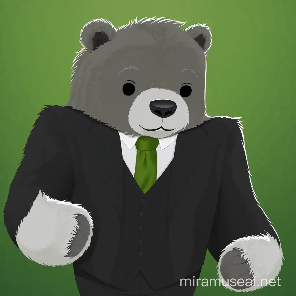 Realistic Bear Wearing a Suit