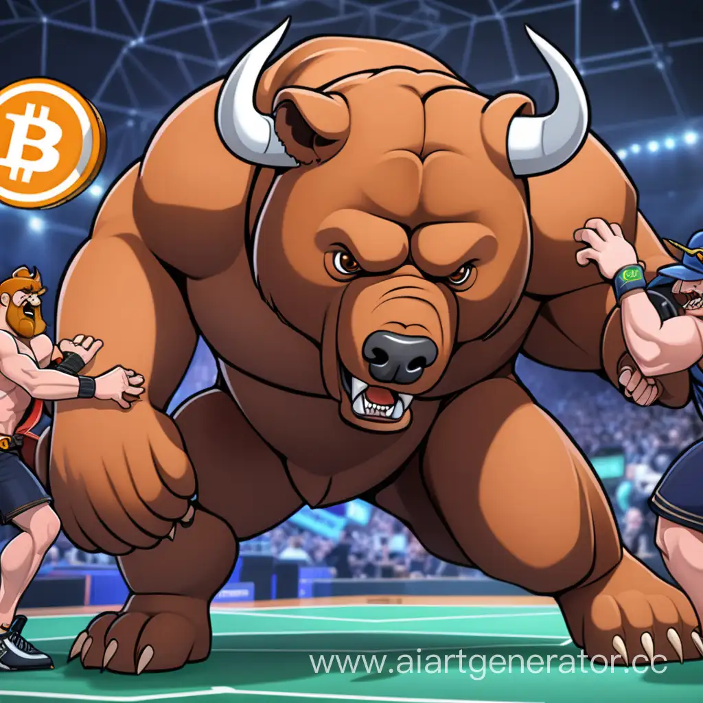 Bull&Bear Brawl is a crypto game in which players battle each other and guess the direction of bitcoin. If the chart goes up, it's bull, if it goes down, it's bear