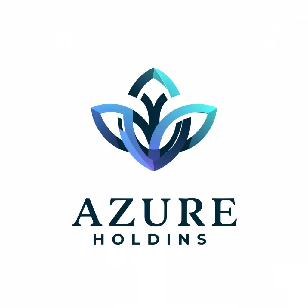 a logo design,with the text 'Azure holdings', main symbol:interweaving sapphire crystal-like budding flower,Moderate,be used in Finance industry,clear background