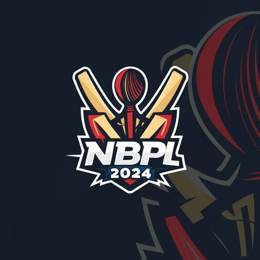 a logo design,with the text "nbpl 2024", main symbol:cricket league,Minimalistic,clear background