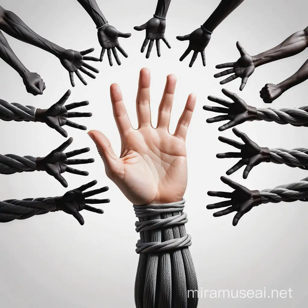 Unity in Human Bondage A Massive Network of Interconnected Arms and Hands
