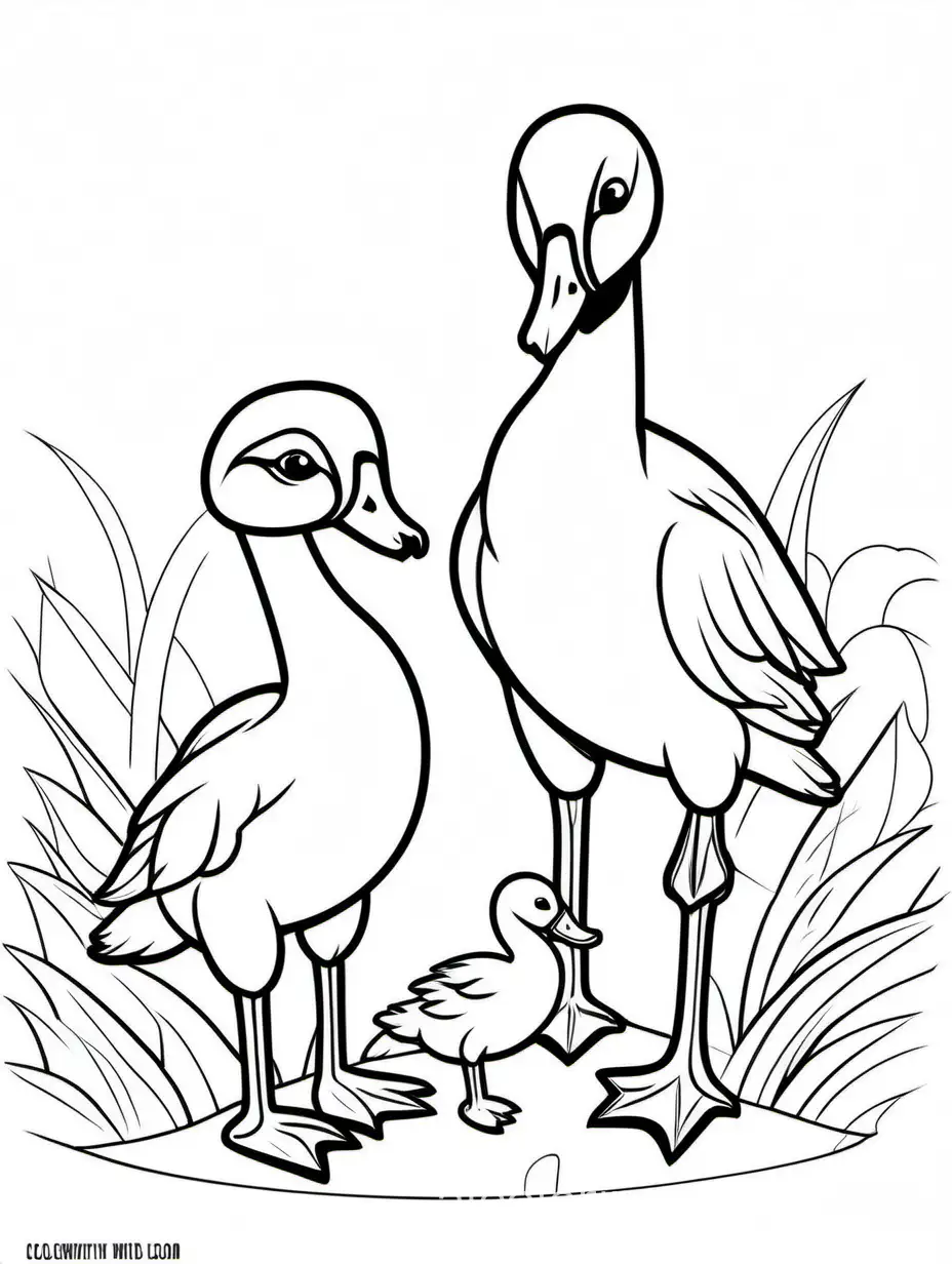 Adorable-Gosling-and-Gosling-Junior-Coloring-Page