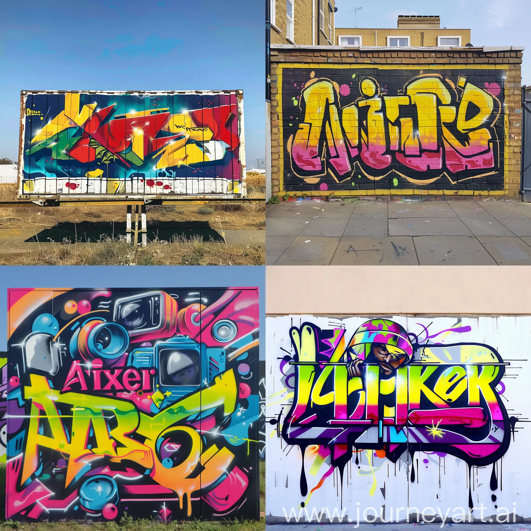 "Amir Fixer" written in hip-hop style graffiti --v 6