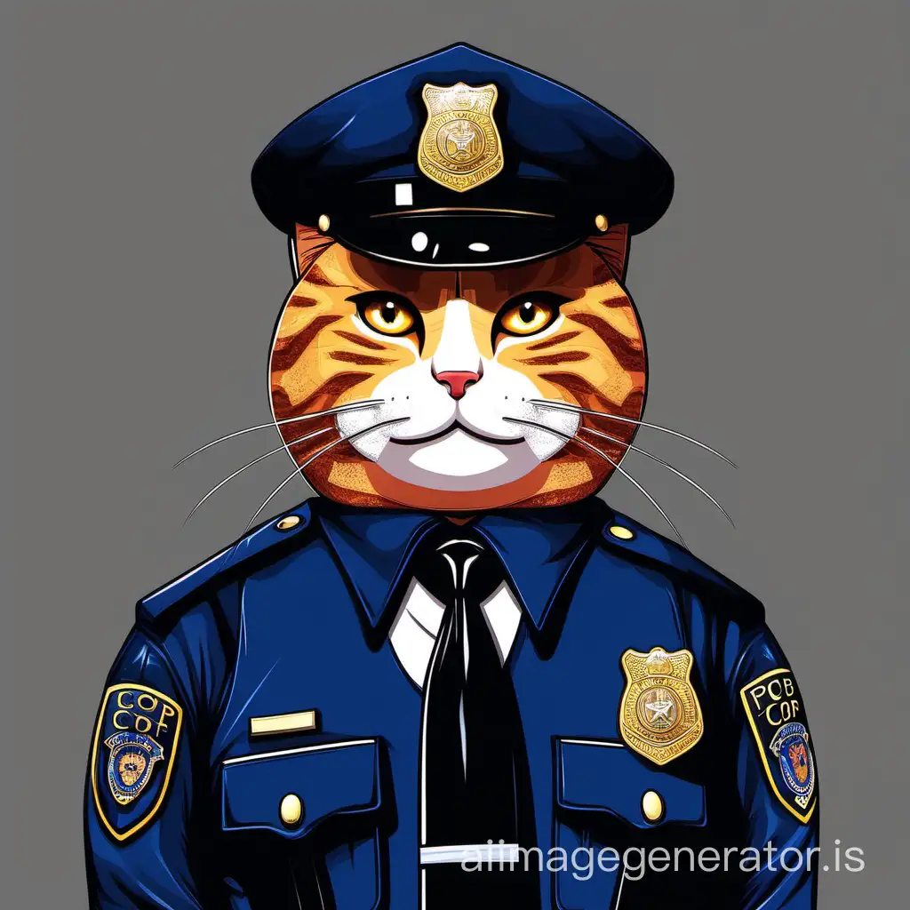 A cop with a cat face