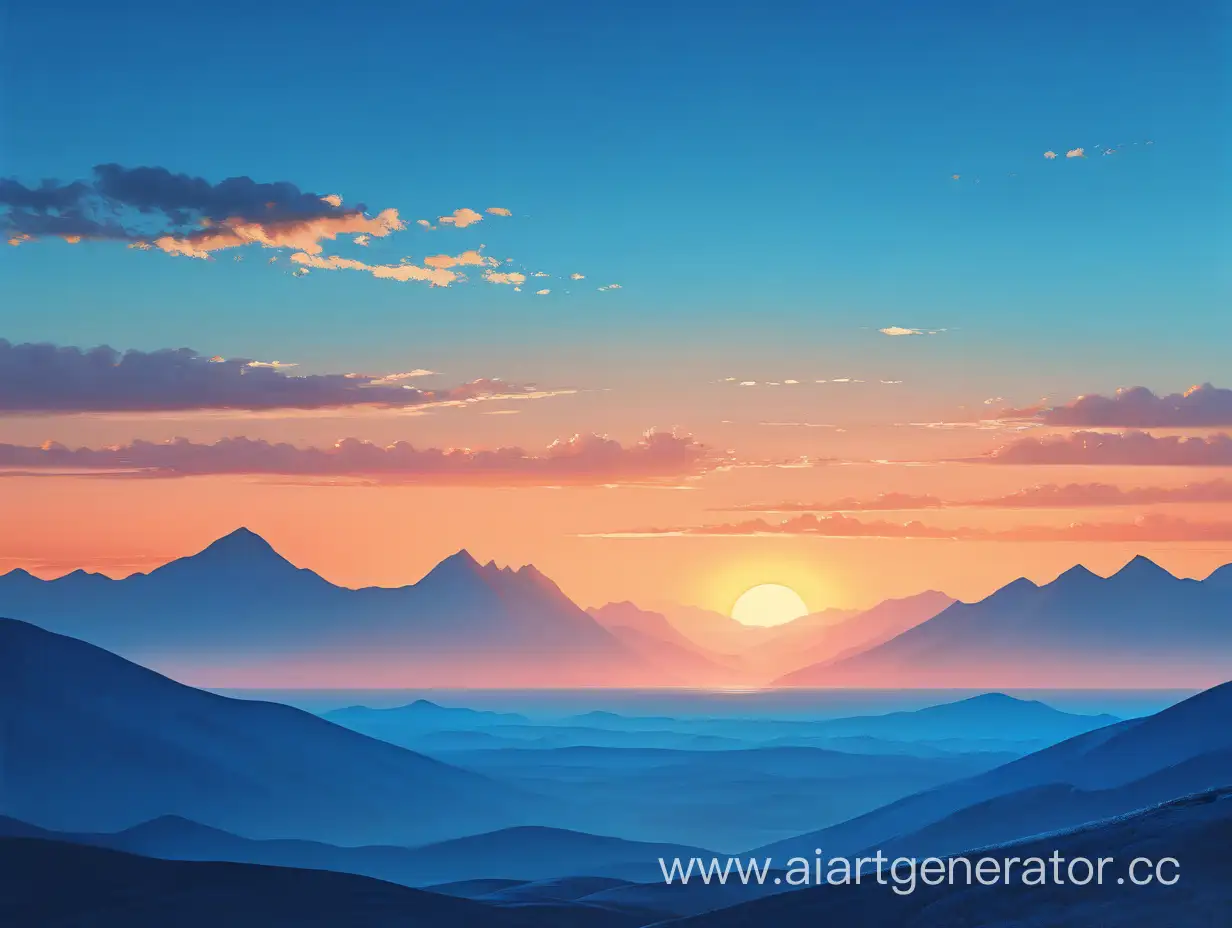 Serene-Sunset-Mountainscape-Majestic-Blue-Landscape-at-Dusk