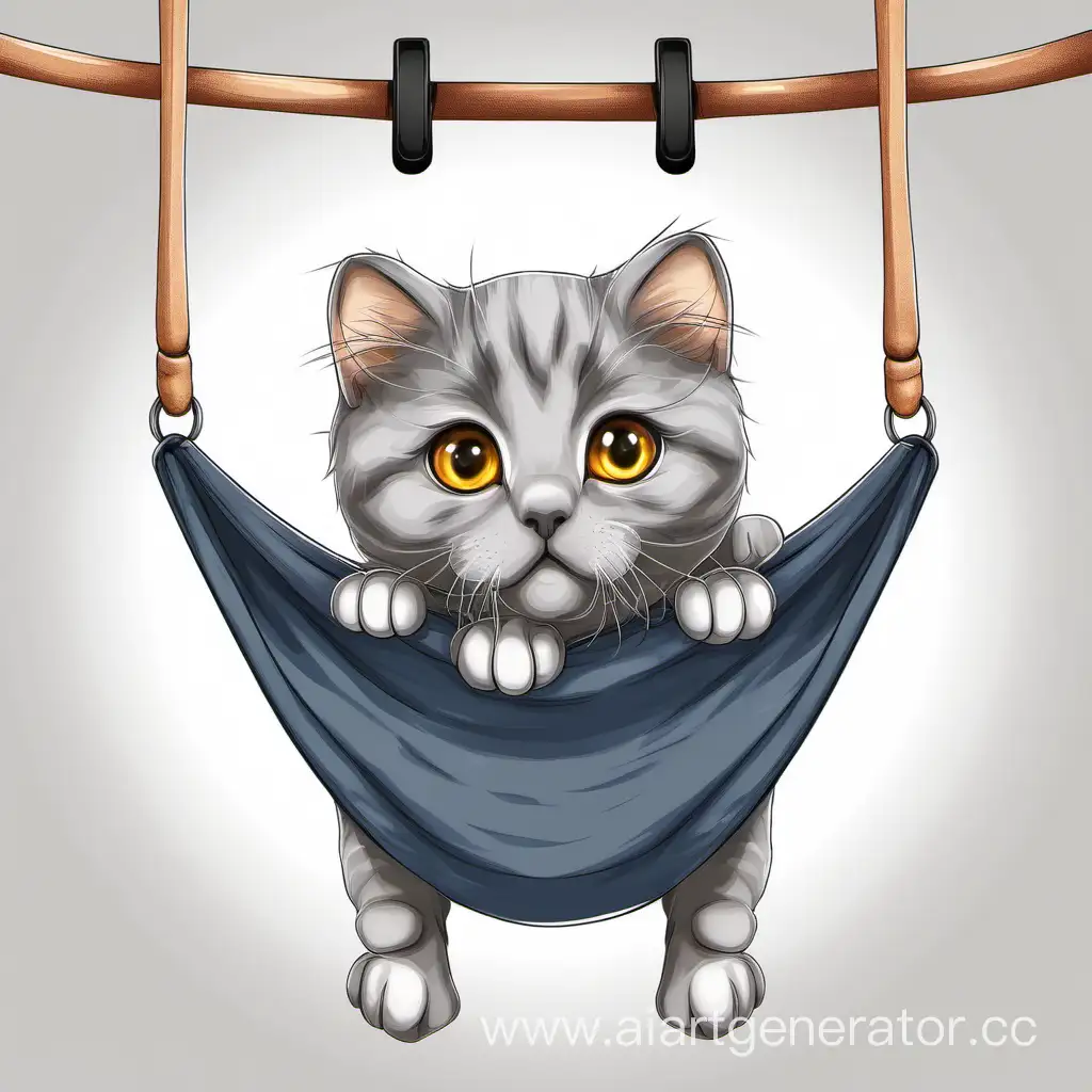 Adorable-Gray-Scottish-Fold-Kitten-Hanging-Playfully