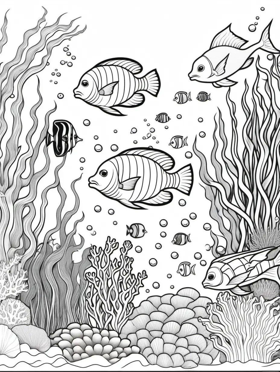Marine life coloring page